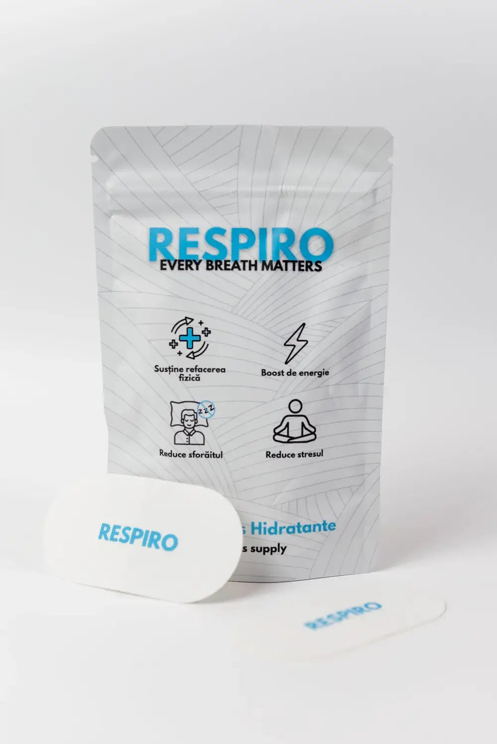 Respiro Hydrating Mouth tapes package next to the products