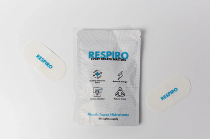 Respiro Hydrating Mouth tapes package next to the products layed down